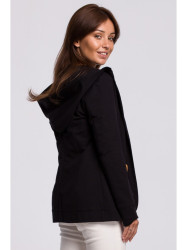 B180 Hooded blazer in cotton knit - black