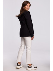 B180 Hooded blazer in cotton knit - black