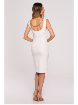 M667 Šaeth suknelė su dekoratyvine grandinėle nugaroje - nebalinta