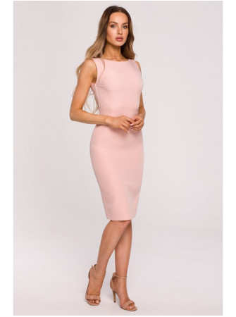 M667 "Shaeth" suknelė su dekoratyvine grandinėle nugaroje - pudros