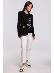 B180 Hooded blazer in cotton knit - black