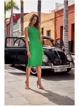 M667 "Shaeth" suknelė su dekoratyvine grandinėle nugaroje - žalia