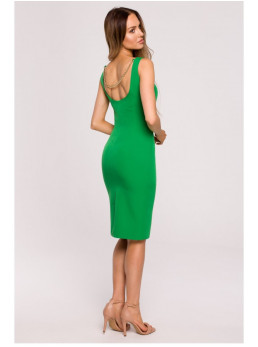 M667 "Shaeth" suknelė su dekoratyvine grandinėle nugaroje - žalia