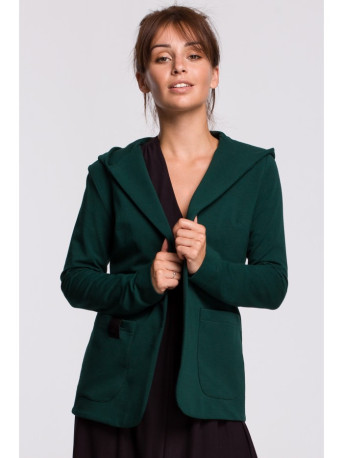 B180 Hooded blazer in cotton knit - dark green