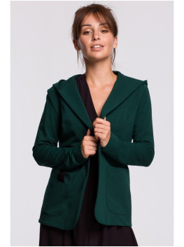 B180 Hooded blazer in cotton knit - dark green