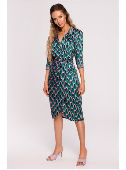 M668 Raštuota suknelė-siaučiamas modelis Nr. 1 - spalva