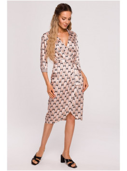 M668 Raštuota suknelė-siaučiamas modelis Nr. 3 - spalva