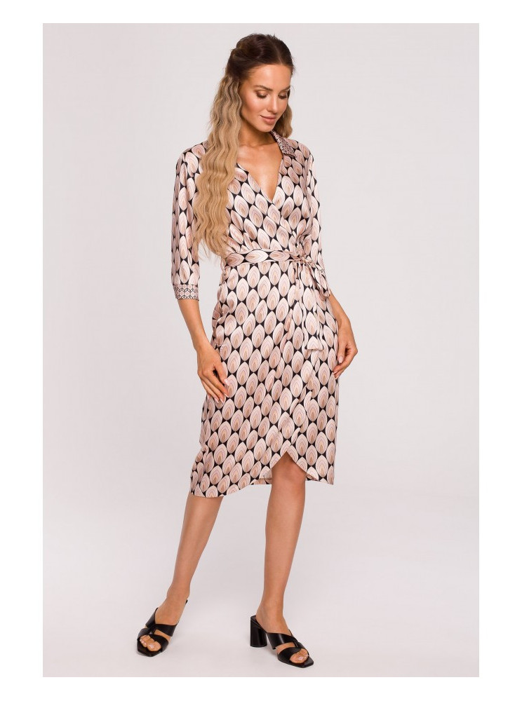 M668 Raštuota suknelė-siaučiamas modelis Nr. 3 - spalva