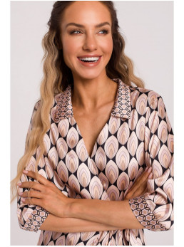 M668 Raštuota suknelė-siaučiamas modelis 3 - spalva