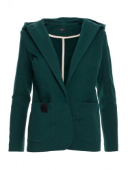B180 Hooded blazer in cotton knit - dark green
