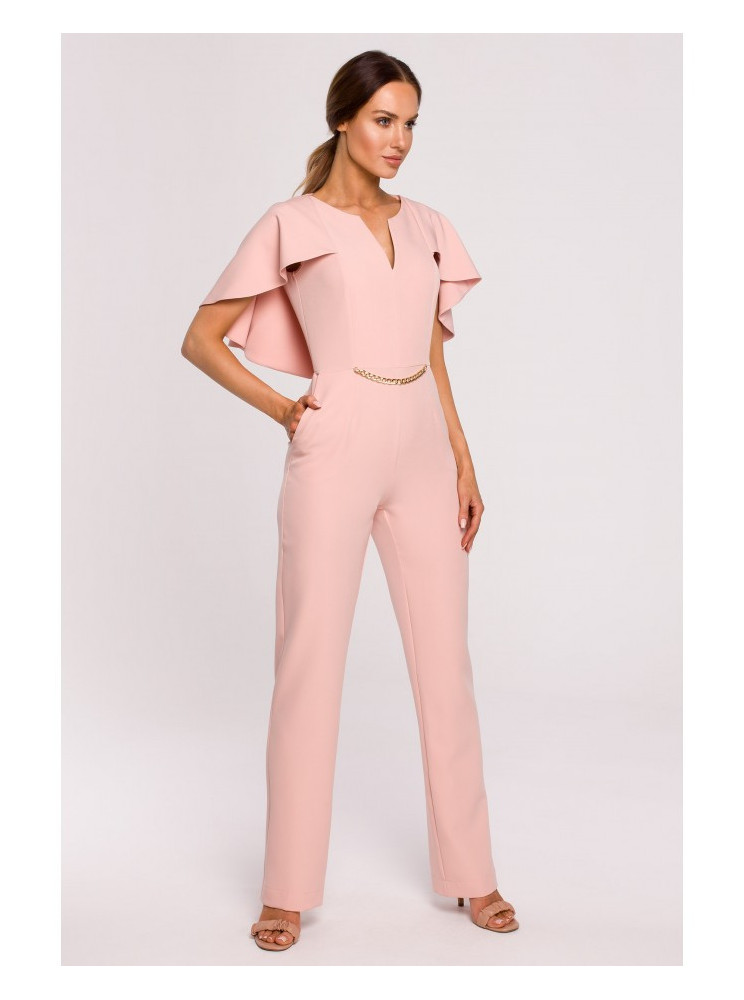 M670 Apsiausto stiliaus kombinezonas - pudros