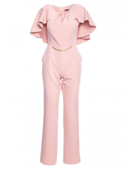 M670 Apsiaustu dekoruotas kombinezonas - pudros