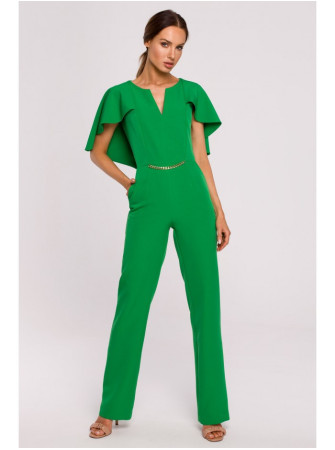 M670 Žalios spalvos kombinezonas su pelerinos efektu - žalia