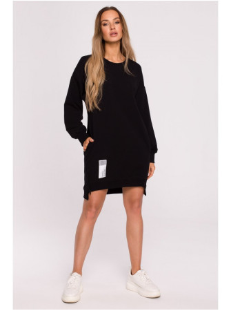 M676 Tunika su užtrauktukais - juoda