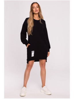 M676 Tunika su užtrauktukais - juoda