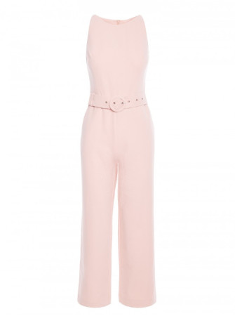 M679 Besiūlis kombinezonas su diržu - candy pink