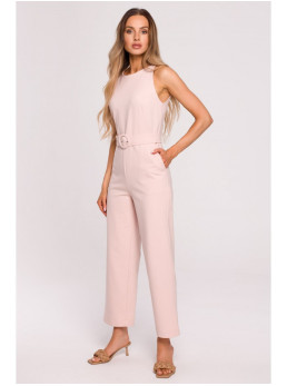 M679 Besiūlis kombinezonas su diržu - candy pink
