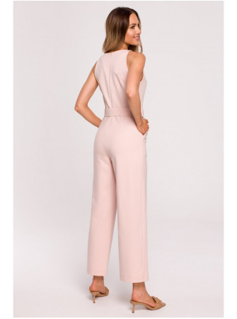 M679 Besiūlis kombinezonas su diržu - candy pink