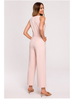 M679 Besiūlis kombinezonas su diržu - candy pink