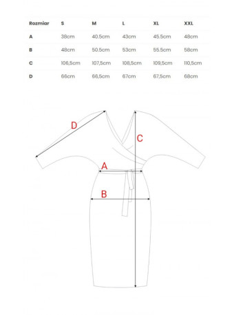 M524 Printed knit dress with wrap top and a tie belt - model 2