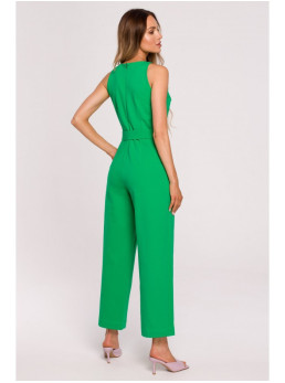 M679 Žalias kombinezonas be rankovių su diržu - žalia