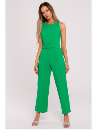 M679 Žalias kombinezonas be rankovių su sagties diržu - žalia