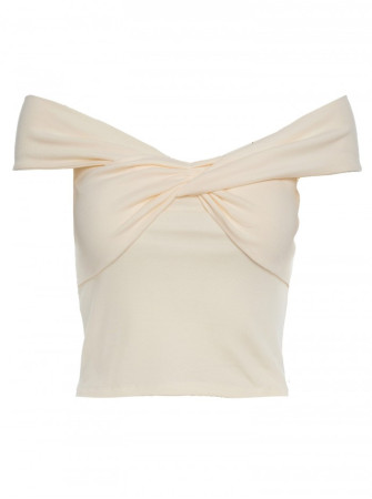 M680 Palaidinė be rankovių su mazgu - kreminė