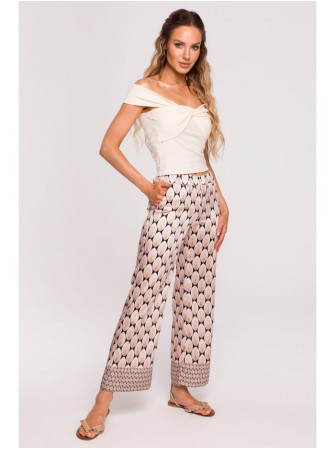 M680 Palaidinė be rankovių su mazgu - kreminė