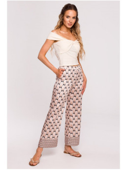 M680 Palaidinė be rankovių su mazgu prie kaklo - kreminė