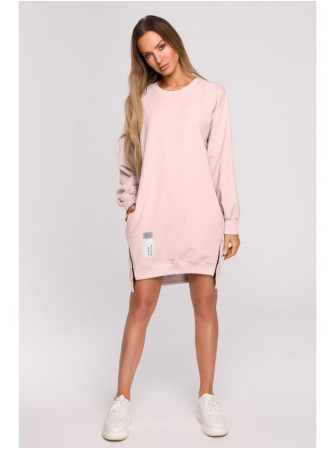 M676 Tunika su užtrauktukais - candy pink