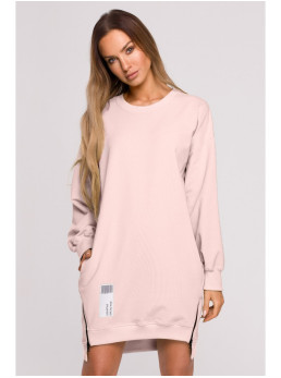 M676 Tunika su užtrauktukais - candy pink