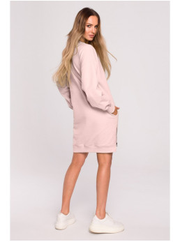 M676 Megztinis-tunika su užtrauktukais - candy pink