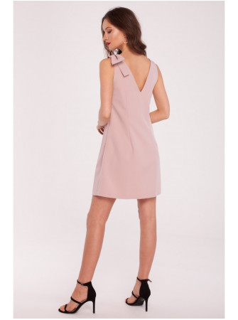 .K128 Surišama krepu suknelė - crepe pink