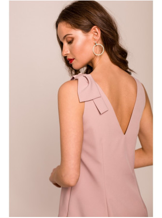 .K128 Surišama krepinė A silueto suknelė - crepe pink