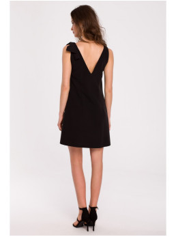 .K128 A formos suknelė su kaspinėliu - juoda