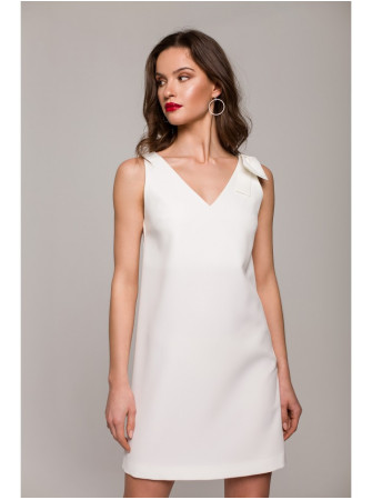 .K128 A silueto suknelė su kaspinėliu - nebalinta