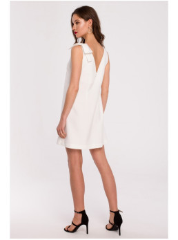 .K128 A silueto suknelė su kaspinėliu - nebalinta