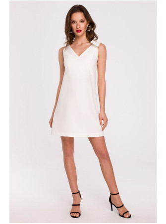 .K128 A silueto suknelė su kaspinėliu - nebalinta