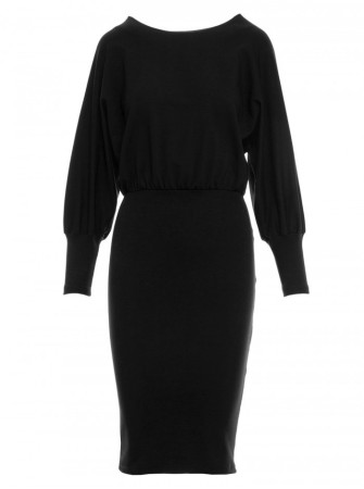 M690 Megzta suknelė su juodais akcentais - juoda