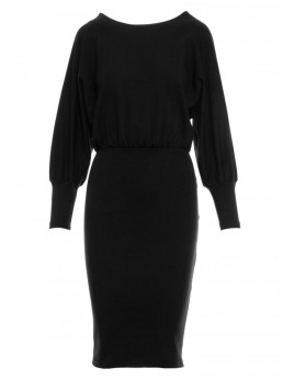 M690 Megzta suknelė su juodais akcentais - juoda