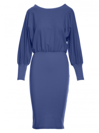 M690 Megzta suknelė su indigo detalėmis - indigo