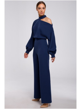 M528 Bishop sleeve jumpsuit - navy blue