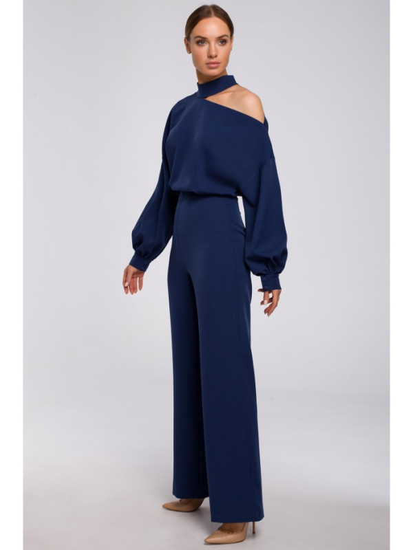 M528 Bishop sleeve jumpsuit - navy blue