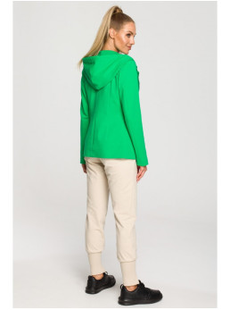 M691 Švarkas su gobtuvu ir viena saga - žalia