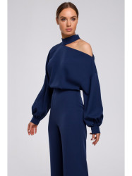 M528 Bishop sleeve jumpsuit - navy blue
