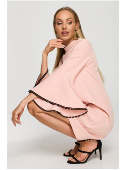 M698 A silueto suknelė angelo rankovėmis - pudros