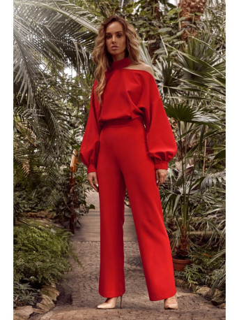 M528 Bishop sleeve jumpsuit - red