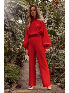M528 Bishop sleeve jumpsuit - red