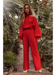 M528 Bishop sleeve jumpsuit - red