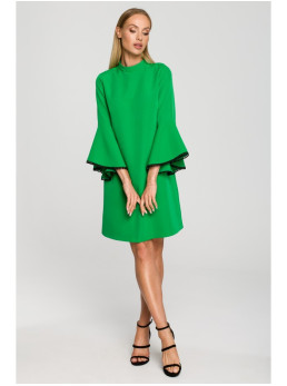 M698 A silueto suknelė su angelo rankovėmis - žalia